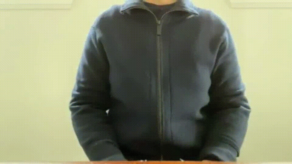 A tracked hand with detected joint positions overlaid